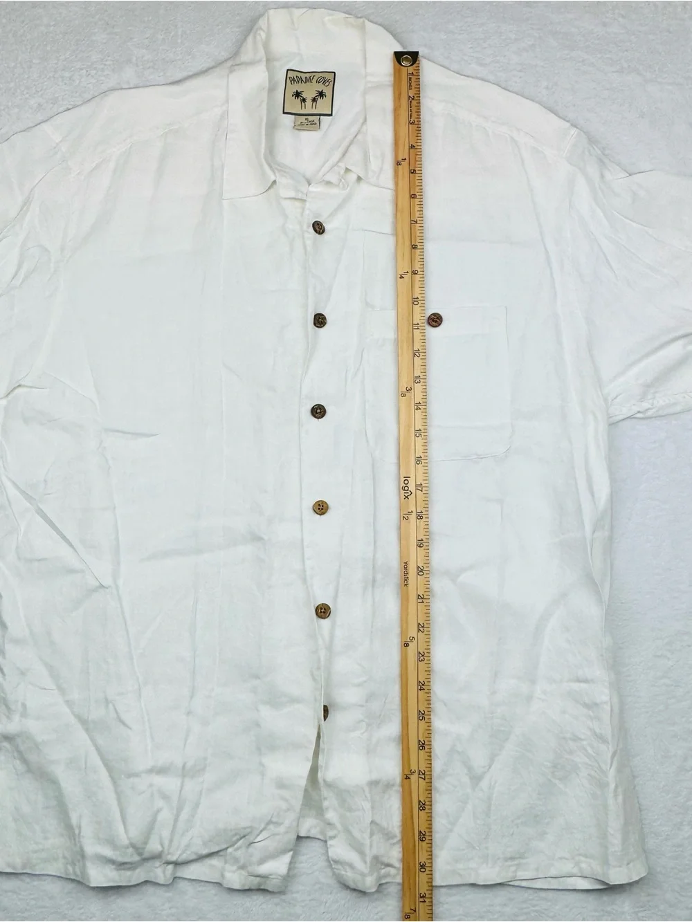 Paradise Coves 100% Linen Short Sleeve Button Up Shirt. Size XL.